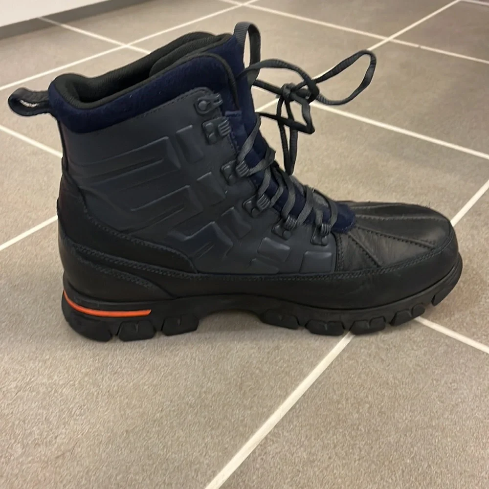 Polo Ralph Lauren Delton Winter Boots navy blue orange Mens Size 12